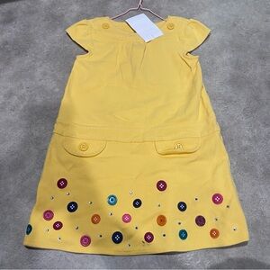 Girls Gymboree yellow dress‎ button details 2013 line sz 7
